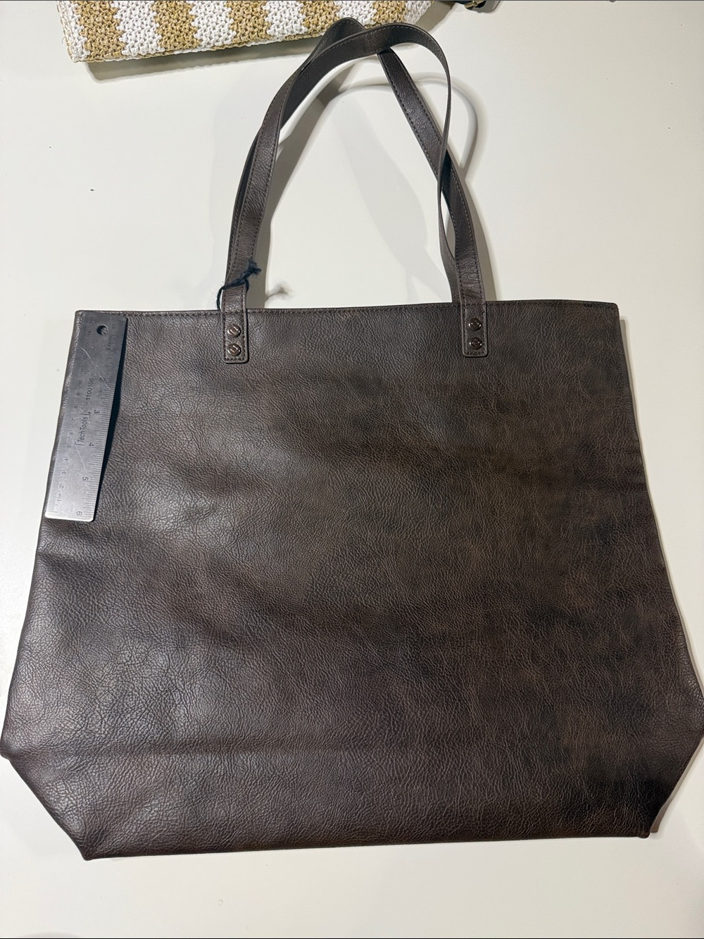 thirty-one Dark Brown Faux Leather Tote Bag